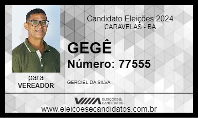 Candidato GEGÊ 2024 - CARAVELAS - Eleições