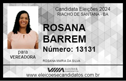 Candidato ROSANA BARREM 2024 - RIACHO DE SANTANA - Eleições