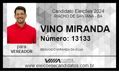 Candidato VINO MIRANDA 2024 - RIACHO DE SANTANA - Eleições