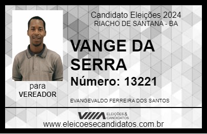 Candidato VANGE DA SERRA 2024 - RIACHO DE SANTANA - Eleições