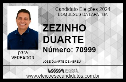 Candidato ZEZINHO DUARTE 2024 - BOM JESUS DA LAPA - Eleições