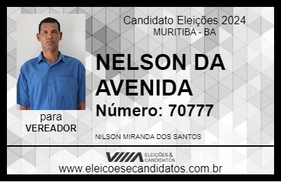 Candidato NELSON DA AVENIDA 2024 - MURITIBA - Eleições