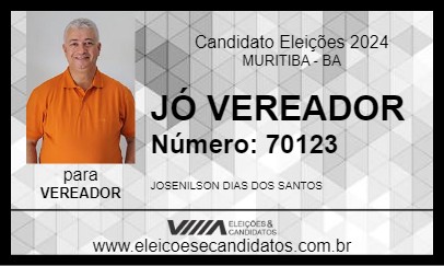 Candidato JÓ VEREADOR 2024 - MURITIBA - Eleições