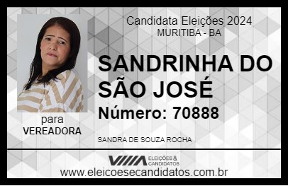 Candidato SANDRINHA DO SÃO JOSÉ 2024 - MURITIBA - Eleições