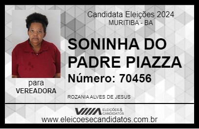 Candidato SONINHA DO PADRE PIAZZA 2024 - MURITIBA - Eleições