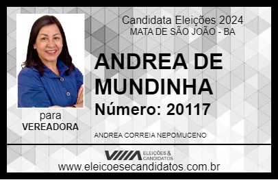 Candidato ANDREA DE MUNDINHA 2024 - MATA DE SÃO JOÃO - Eleições