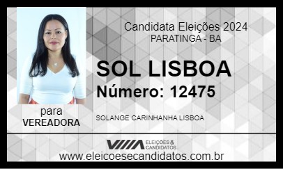 Candidato SOL LISBOA 2024 - PARATINGA - Eleições