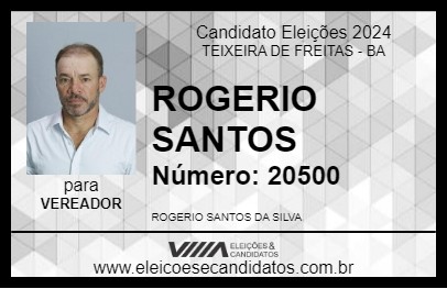 Candidato ROGERIO SANTOS 2024 - TEIXEIRA DE FREITAS - Eleições