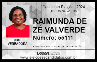 Candidato RAIMUNDA DE ZÉ VALVERDE 2024 - TERRA NOVA - Eleições