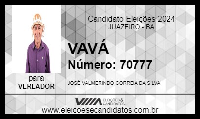 Candidato VAVÁ 2024 - JUAZEIRO - Eleições