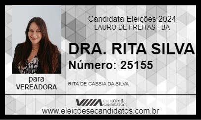 Candidato DRA. RITA SILVA 2024 - LAURO DE FREITAS - Eleições