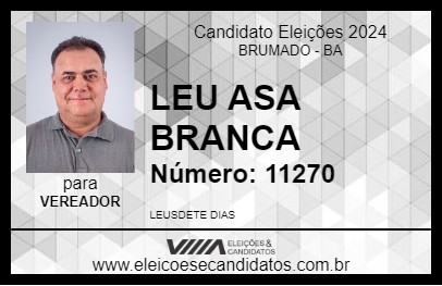 Candidato LEU ASA BRANCA 2024 - BRUMADO - Eleições