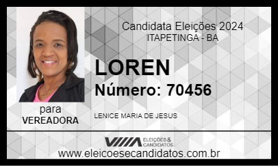 Candidato LOREN 2024 - ITAPETINGA - Eleições