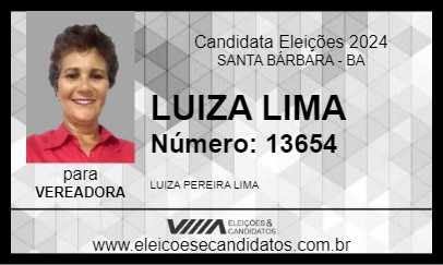 Candidato LUIZA DE MOURA 2024 - SANTA BÁRBARA - Eleições