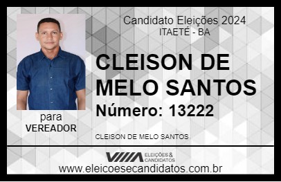 Candidato BURÊGO 2024 - ITAETÉ - Eleições