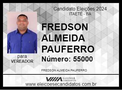 Candidato MANGA DO RUMO 2024 - ITAETÉ - Eleições