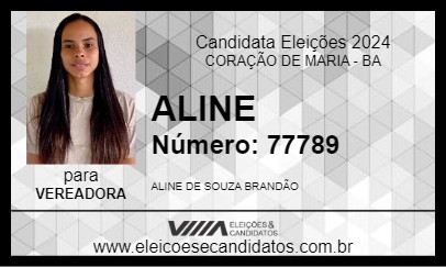 Candidato ALINE 2024 - CORAÇÃO DE MARIA - Eleições