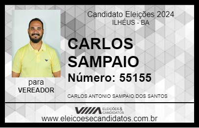 Candidato CARLOS SAMPAIO 2024 - ILHÉUS - Eleições