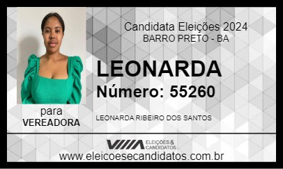 Candidato LEONARDA 2024 - BARRO PRETO - Eleições