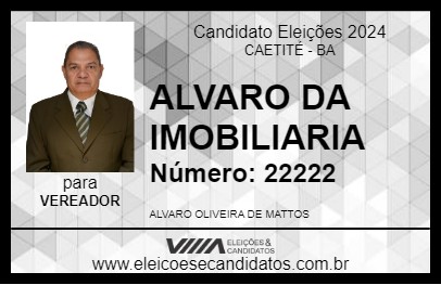 Candidato ALVARO DA IMOBILIARIA 2024 - CAETITÉ - Eleições