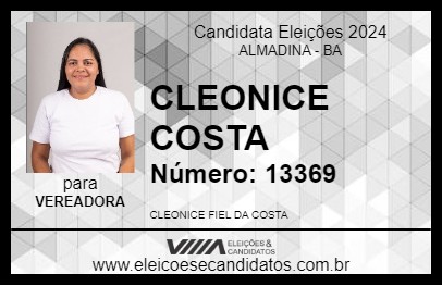 Candidato CLEONICE COSTA 2024 - ALMADINA - Eleições