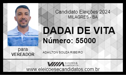 Candidato DADAI DE VITA 2024 - MILAGRES - Eleições