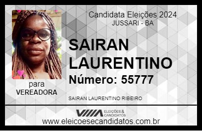 Candidato SAIRAN LAURENTINO 2024 - JUSSARI - Eleições