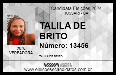 Candidato TALILA DE BRITO 2024 - JUSSARI - Eleições