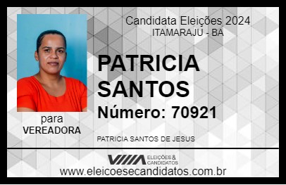 Candidato PATRICIA SANTOS 2024 - ITAMARAJU - Eleições