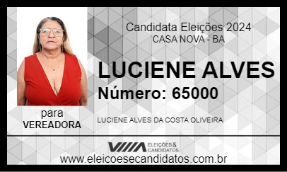 Candidato LUCIENE ALVES 2024 - CASA NOVA - Eleições