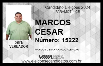 Candidato MARCOS CESAR 2024 - PARAMOTI - Eleições