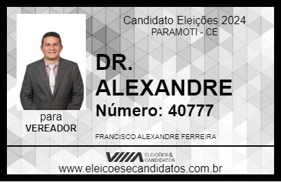 Candidato DR. ALEXANDRE 2024 - PARAMOTI - Eleições