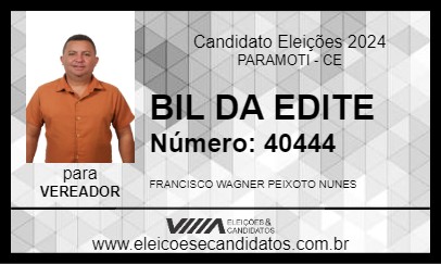 Candidato BIL DA EDITE 2024 - PARAMOTI - Eleições