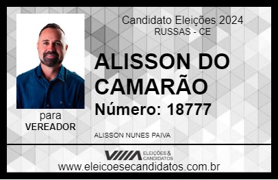 Candidato ALISSON DO CAMARÃO 2024 - RUSSAS - Eleições