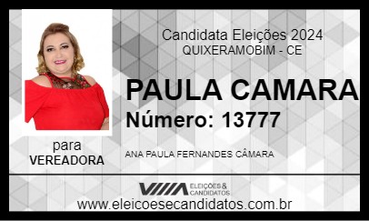 Candidato PAULA CAMARA 2024 - QUIXERAMOBIM - Eleições