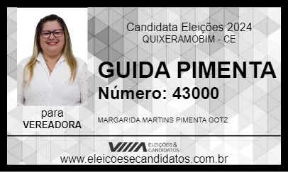 Candidato GUIDA PIMENTA 2024 - QUIXERAMOBIM - Eleições