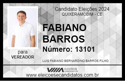 Candidato FABIANO BARROS 2024 - QUIXERAMOBIM - Eleições