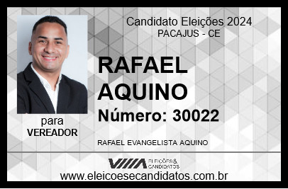 Candidato RAFAEL AQUINO 2024 - PACAJUS - Eleições