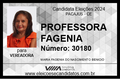 Candidato PROFESSORA FAGENIA 2024 - PACAJUS - Eleições