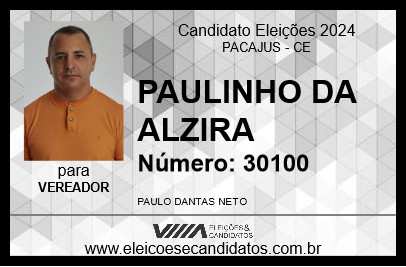 Candidato PAULINHO DA ALZIRA 2024 - PACAJUS - Eleições