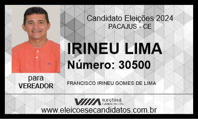 Candidato IRINEU LIMA 2024 - PACAJUS - Eleições