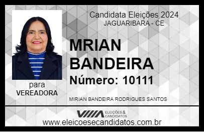 Candidato MIRIAN BANDEIRA 2024 - JAGUARIBARA - Eleições