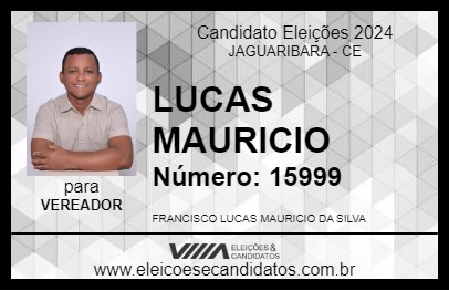 Candidato LUCAS MAURICIO 2024 - JAGUARIBARA - Eleições