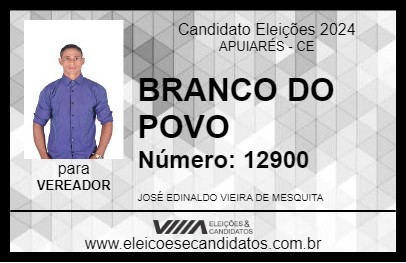 Candidato BRANCO DO POVO 2024 - APUIARÉS - Eleições