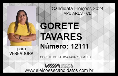 Candidato GORETE TAVARES 2024 - APUIARÉS - Eleições