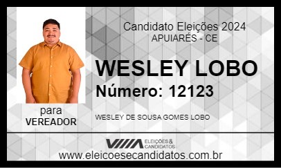 Candidato WESLEY LOBO 2024 - APUIARÉS - Eleições