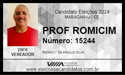 Candidato PROF ROMICIM 2024 - MARACANAÚ - Eleições