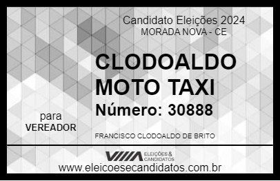 Candidato CLODOALDO MOTO TAXI 2024 - MORADA NOVA - Eleições