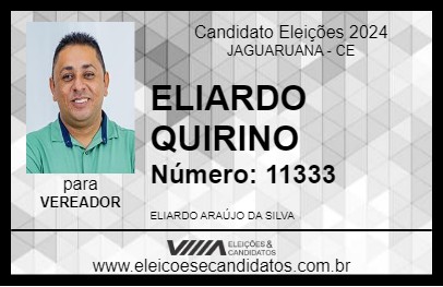 Candidato ELIARDO QUIRINO 2024 - JAGUARUANA - Eleições