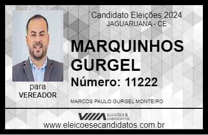 Candidato MARQUINHOS GURGEL 2024 - JAGUARUANA - Eleições